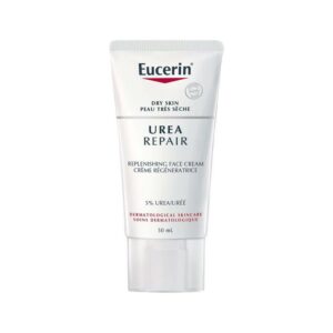 نقدم لكم كريم الوجه للبشرة الجافة 5% يوريا من يوسيرين 50 مل | Eucerin. تم تصميم هذا الكريم خصيصًا لتوفير ترطيب مكثف ونعومة للبشرة الجافة.