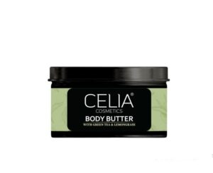 Introducing the Celia Body Butter With Green Tea and Lemongrass 300 g, a luxurious and nourishing solution for your skin.