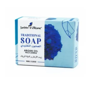 Introducing the Jardin Oleane Traditional soap with argan oil and blue indigo 100 g. This 100 g soap is carefully crafted to provide a luxurious and nourishing cleansing experience for your skin.