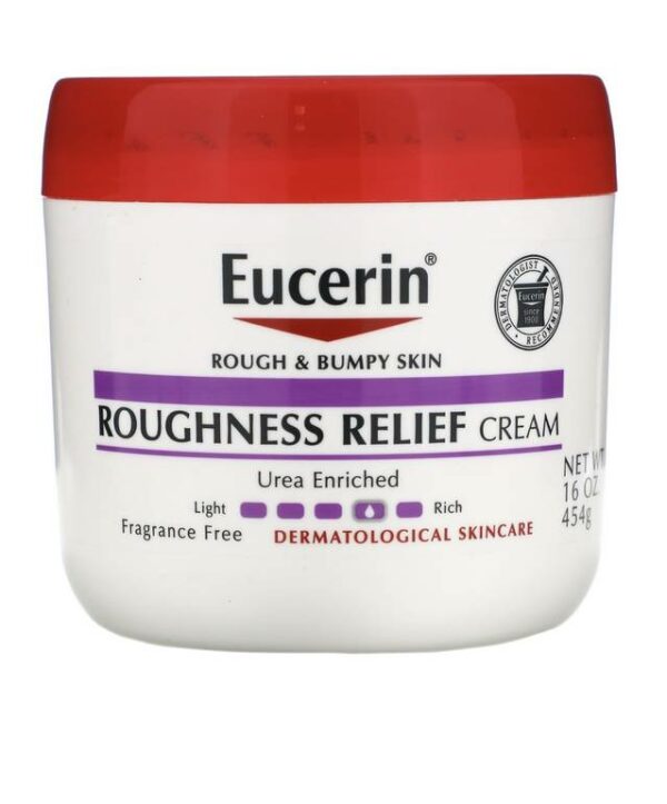 Introducing the Eucerin Roughness Relief Cream 454 g, the ultimate solution for smoothing and softening rough and bumpy skin.