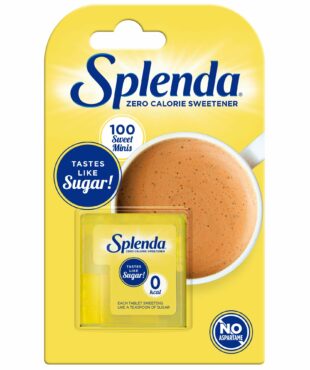 Introducing Splenda Zero Calorie Sweetener 100 Tablets, the convenient and portable solution for your sweetening needs.