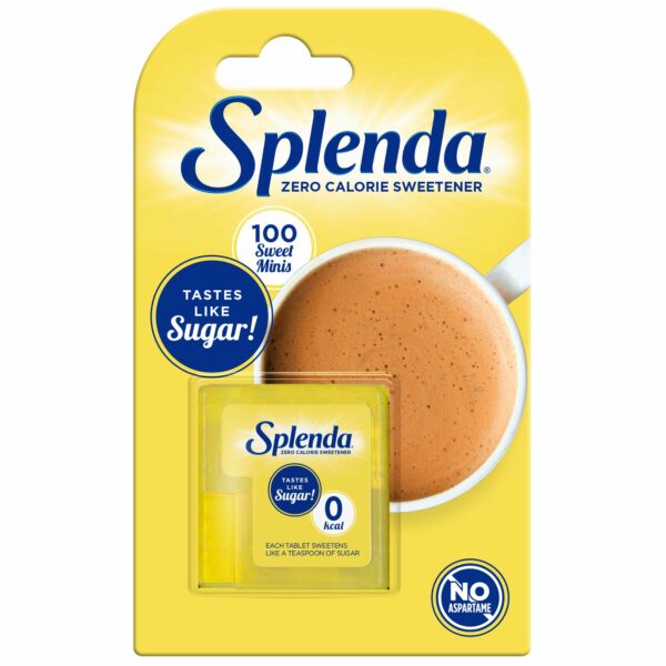 Introducing Splenda Zero Calorie Sweetener 100 Tablets, the convenient and portable solution for your sweetening needs.