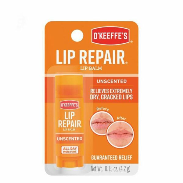 Introducing O'Keeffe's Lip Repair Lip Balm Unscented All Day Moisture 4.2 g, the ultimate solution for repairing very dry, chapped lips.