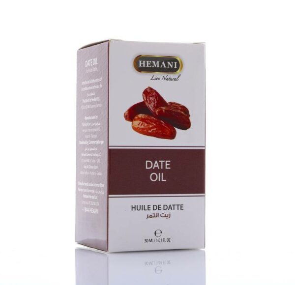 Introducing the Hemani Date Oil 30 ml, a versatile and nourishing oil for your skin and hair needs.