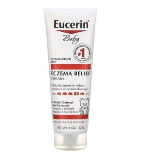 نقدم لكم كريم الجسم لعلاج الإكزيما بدون رائحة من يوسرين 226 جم | Eucerin. تم تصميم هذا العلاج اللطيف خصيصًا لتهدئة وتخفيف بشرة طفلك الحساسة.