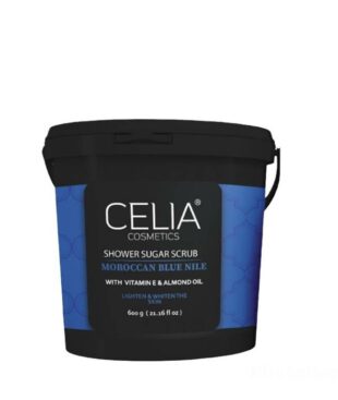 Introducing the Celia Shower Sugar Scrub With Moroccan Blue Nile 600 g, the perfect solution for gentle exfoliation and deep cleansing.