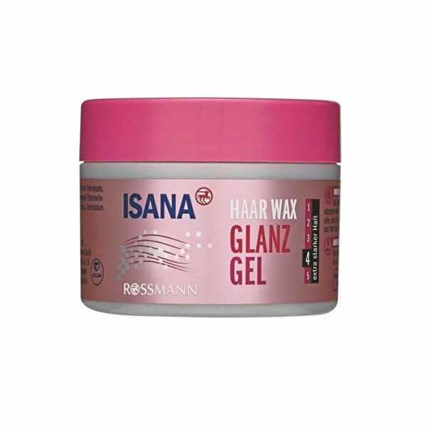 Introducing the Isana Shine Hair Wax Gel 75 ml, providing extra strong hold and a shiny finish.