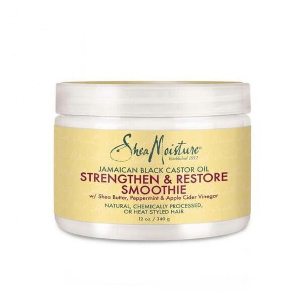 Introducing the Shea Moisture Jamaican Black Castor Oil Smoothie 340 g, a powerful solution for strengthening and nourishing your hair.