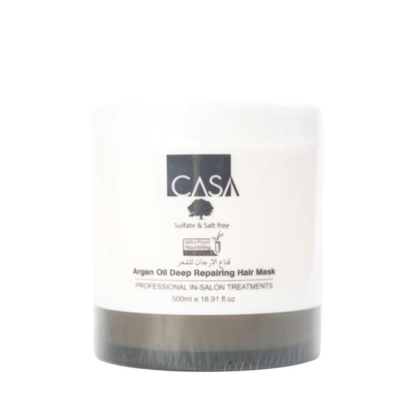 Introducing the Casa Argan Oil Deep Repairing Hair Mask 500 ml, a nourishing and revitalizing treatment for your hair. Designed to provide deep hydration and repair, this hair mask is the perfect solution for dry and damaged hair.