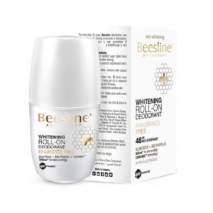 Introducing the Beesline Skin Whitening Roll-On Deodorant Fragrance Free, this deodorant is a gentle yet effective solution for underarm protection.