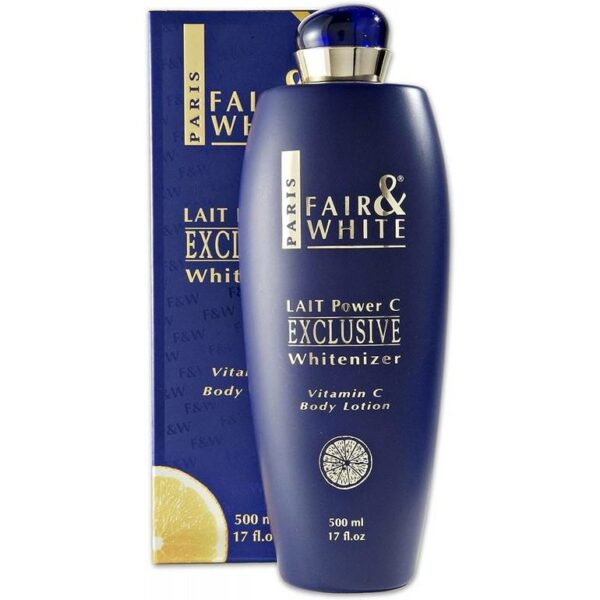 Introducing the Fair & White Lait Power C Exclusive Whitenizer 500 ml, a powerful and nourishing solution for achieving even and radiant skin.