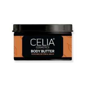 Introducing the Celia Cosmetics Body Butter With Shea Butter and Argan 300 g, a luxurious and nourishing body butter that is infused with the soothing scent of argan scrub.