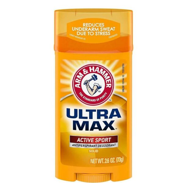 Introducing the Arm & Hammer Ultra Max Active Sport Antiperspirant Deodorant 73 g, the ultimate solution for controlling sweat and odor.