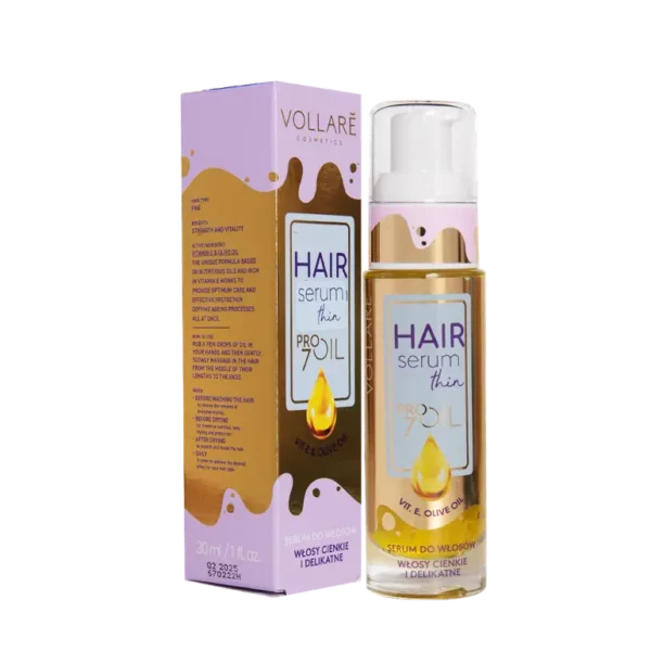 Introducing the Vollare Hair Serum Thin Pro 7 Oil 30 ml, a solution for nourishing and strengthening your hair.