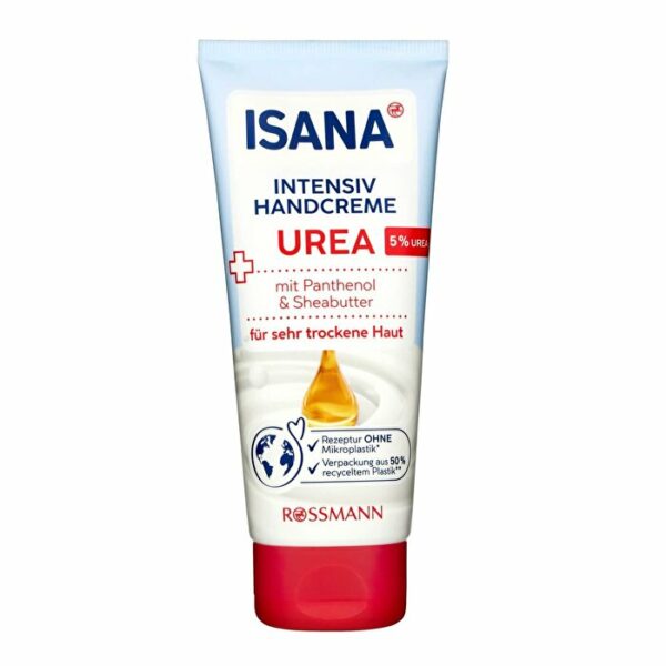 Introducing the Isana Intensive Hand Cream Urea For Very Dry Skin 100 ml, a hand and body cream that offers intense care.