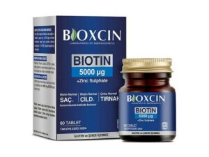 Introducing Bioxcin Biotin 5000 mg For Nails and Hair Lose 60 tablets, your ultimate solution for promoting healthy hair.