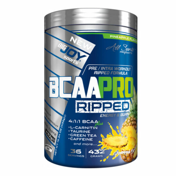 Introducing Bigjoy Sports BCAA Pro Ripped Pineapple 432 g, the ultimate solution for your pre, intra, and post-workout needs.