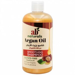 Introducing the AB Naturals Argan Oil Smoothing Shampoo Sulfate-Free 479 ml, a nourishing hair care solution enriched with the benefits of pure argan oil.