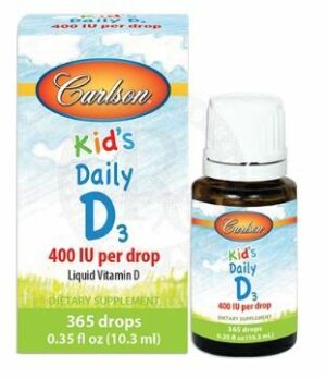 Introducing Carlson Kids Daily D3 400 IU Per Drop 10.3 ml, the perfect solution to ensure your child gets the necessary vitamin D intake for healthy growth and development.