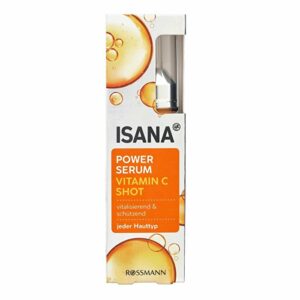 Introducing the Isana Power Serum Vitamin C Shot 10 ml, a powerful solution for boosting your skin's radiance.