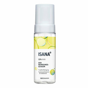 Introducing the Isana Facial Cleansing Foam 150 ml, a gentle and deep cleansing foam formulated with rose water and 1.5% AHA.