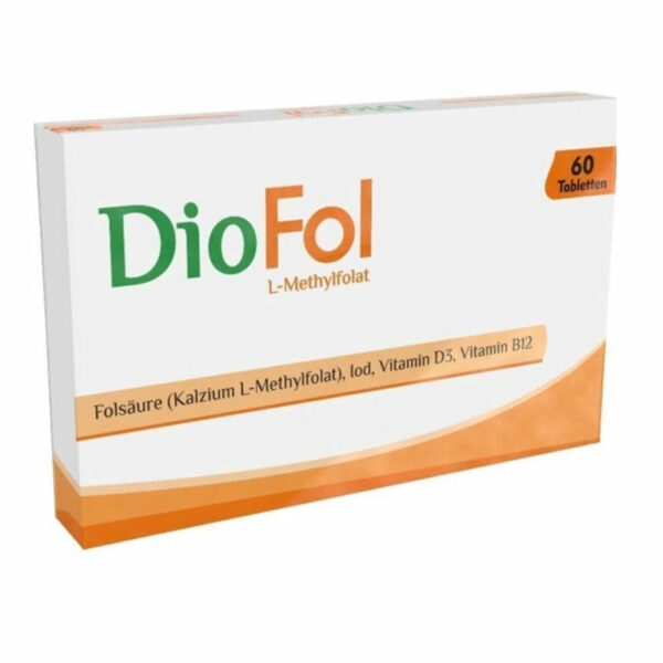 Diofol Folic Acid - Food Supplement Containing Vitamin D3 60 Tablets