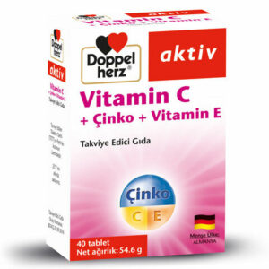 Introducing Doppelherz Aktiv Vitamin C + Zinc + Vitamin E 40 Tablets to support your overall health and well-being.