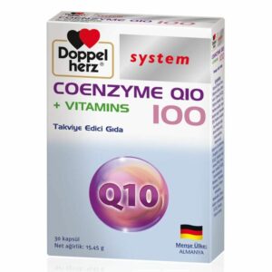 Introducing Doppelherz System Coenzyme Q10 + Vitamins 30 Capsules, a powerful combination of essential nutrients for overall health and wellness.