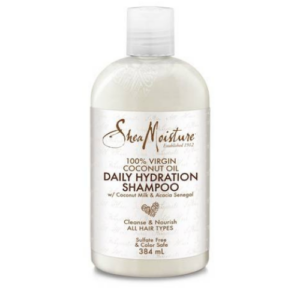 Introducing the Shea Moisture 100% Virgin Coconut Oil Daily Hydration Shampoo 384 ml, a nourishing and hydrating shampoo.