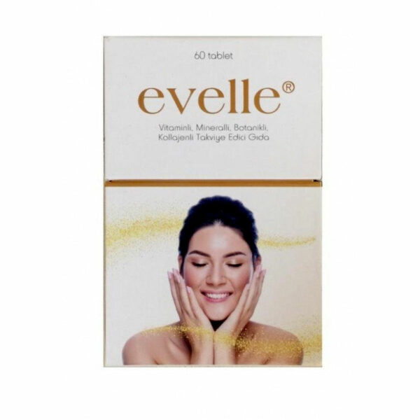 Introducing the Evelle Supplementary Food 60 Tablets, a high-quality vitamin and mineral supplement to support overall health and well-being.