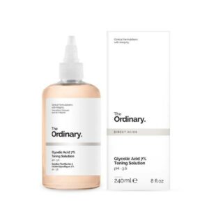 Introducing The Ordinary Glycolic Acid 7% Toning Solution pH-3.6 240 ml, a standardized solution with glycolic acid 7% designed to provide gentle exfoliation for improved skin texture and clarity.