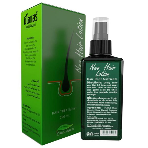 Introducing the Neo Hair Lotion 120 ml, a powerful solution to promote healthy hair growth.