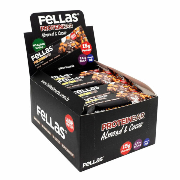 Fellas Almond and Cocoa High Protein Bar 45 gr x 12 Pieces