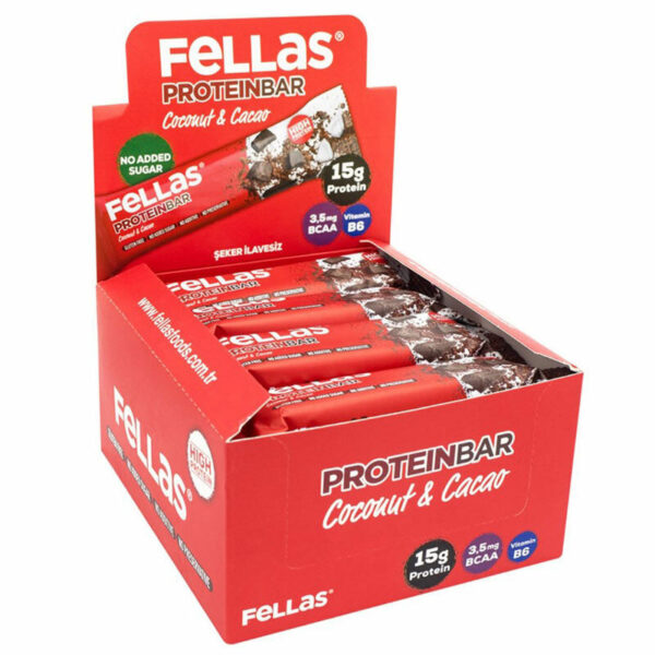 Fellas Coconut and Cocoa High Protein Bar 12 Pcs