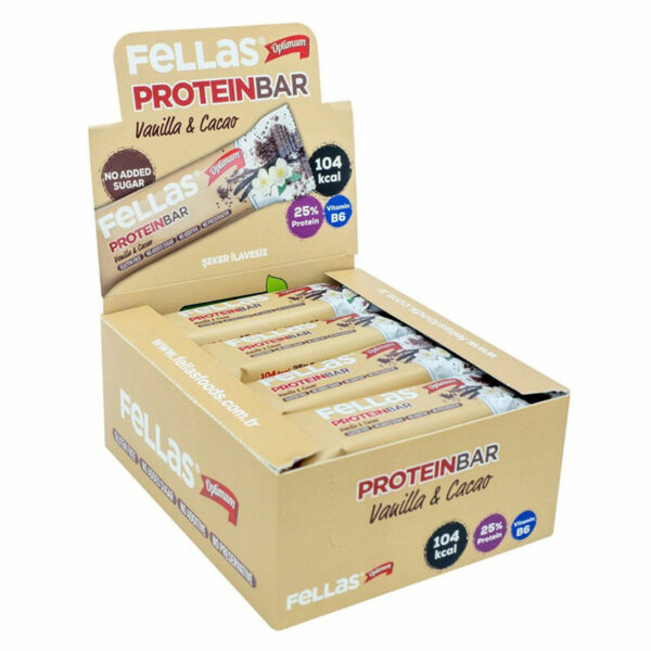 Fellas Vanilla and Cocoa Protein Bar 32 gr x 12 Pieces