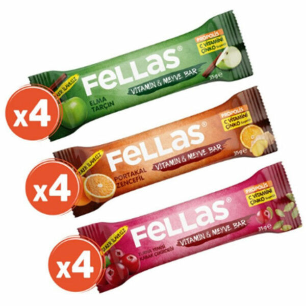 Fellas Vitamin and Fruit Bar - Mixed Box 12 Pieces