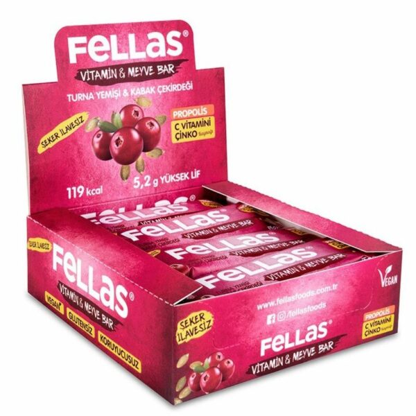 Fellas Vitamin and Fruit Bar - Crane Nuts and Pumpkin Seeds 35 gr x 12 Pieces