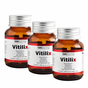 Introducing the KRC Derma Vitilix Supplementary Food 3 x 30 Capsules, a powerful solution for promoting skin health and overall well-being.