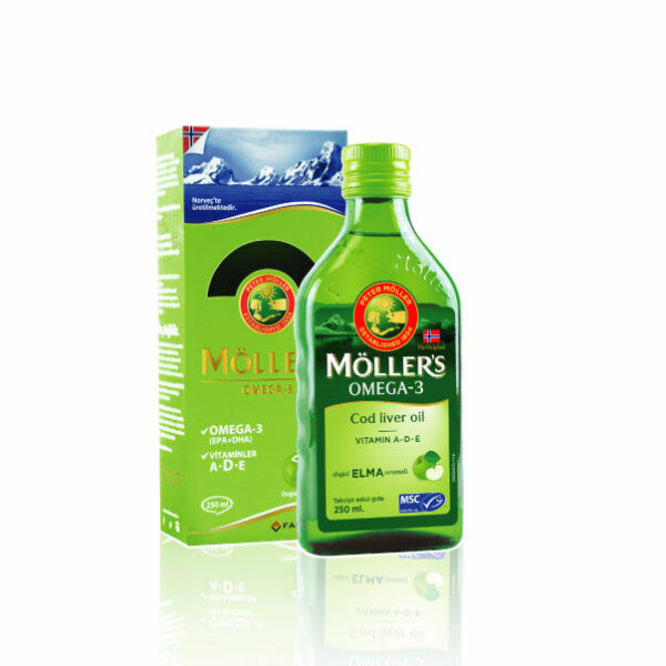 Möllers Omega-3 - Fish Oil Liquid Form 250 ml - Apple