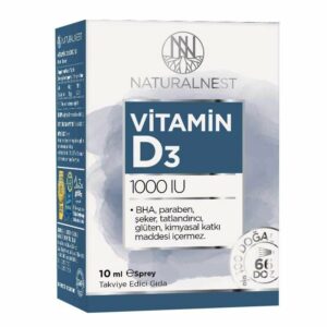 Introducing the Naturalnest Vitamin D3 1000 IU Spray 10 ml, a convenient and easy way to ensure you get your daily dose of Vitamin D.