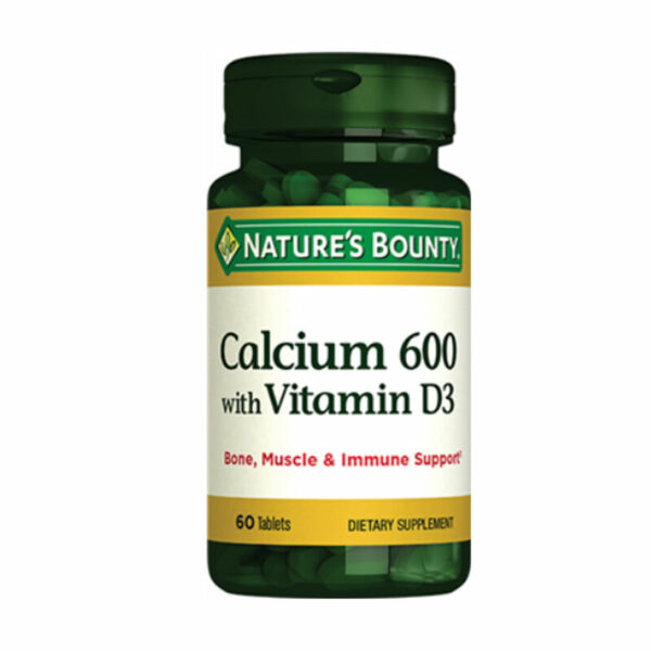 Natures Bounty Calcium 600 With Vitamin D3 Food Supplement 60 Tablets