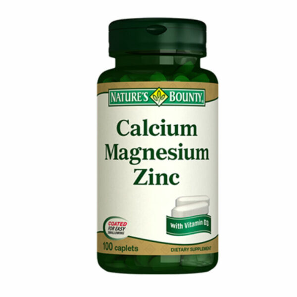 Natures Bounty Calcium Magnesium Zinc + D3 Food Supplement 100 Caplets