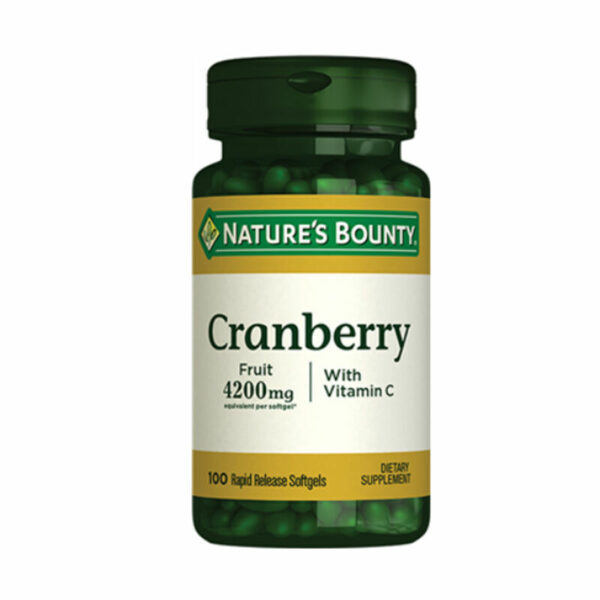 Natures Bounty Cranberry With Vitamin C Supplement Food 100 Gelatin Capsules