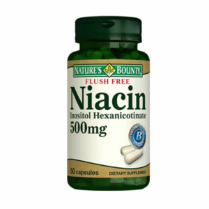 Natures Bounty Flush Free Niacin 500mg Food Supplement 50 Capsules