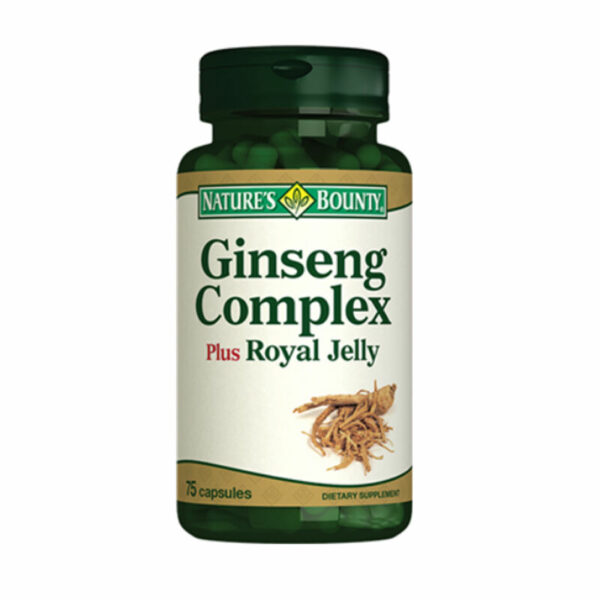 Natures Bounty Ginseng Complex Plus Royal Jelly Supplement 75 Capsules