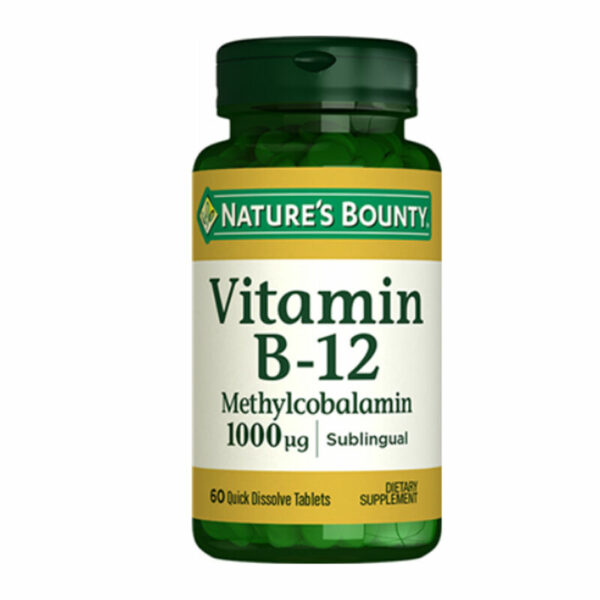 Natures Bounty Vitamin B-12 Methylcobalamin 1000 mcg Food Supplement 60 tablets