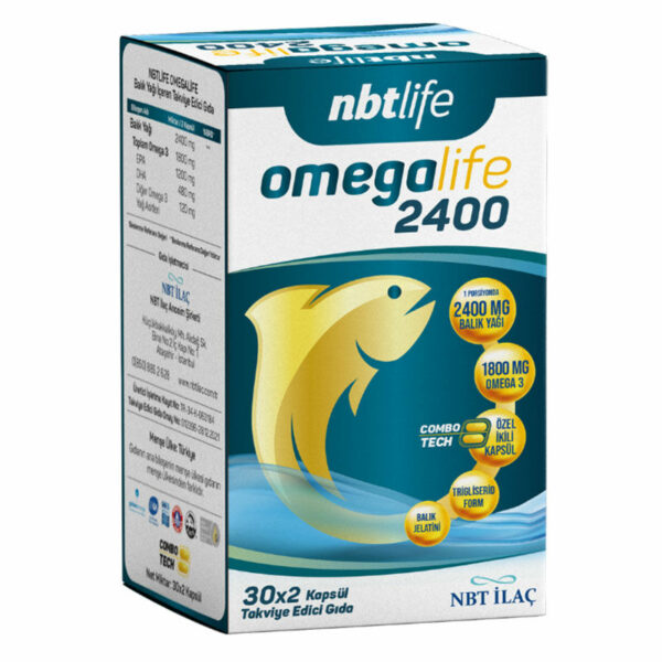 NBT Life Omegalife 2400 Omega 3 30 x 2 Combotech Capsules