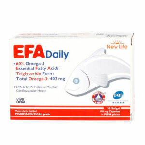 Introducing the New Life EFA Daily 30 Capsules, your essential source of daily nutrients. These capsules are designed to provide your body with the necessary essential fatty acids and vitamins that are crucial for maintaining overall health and well-being.