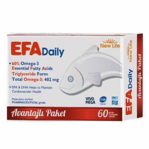 Introducing New Life EFA Daily 60 Capsules, the ideal solution for boosting your daily vitamin intake. Packed with essential fatty acids, these capsules are formulated to support overall health and well-being.