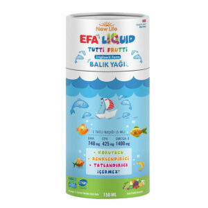 Introducing the New Life Efa Liquid Fish Oil Tutti Frutti 150 ml, a liquid packed with essential nutrients to support your overall health and well-being.